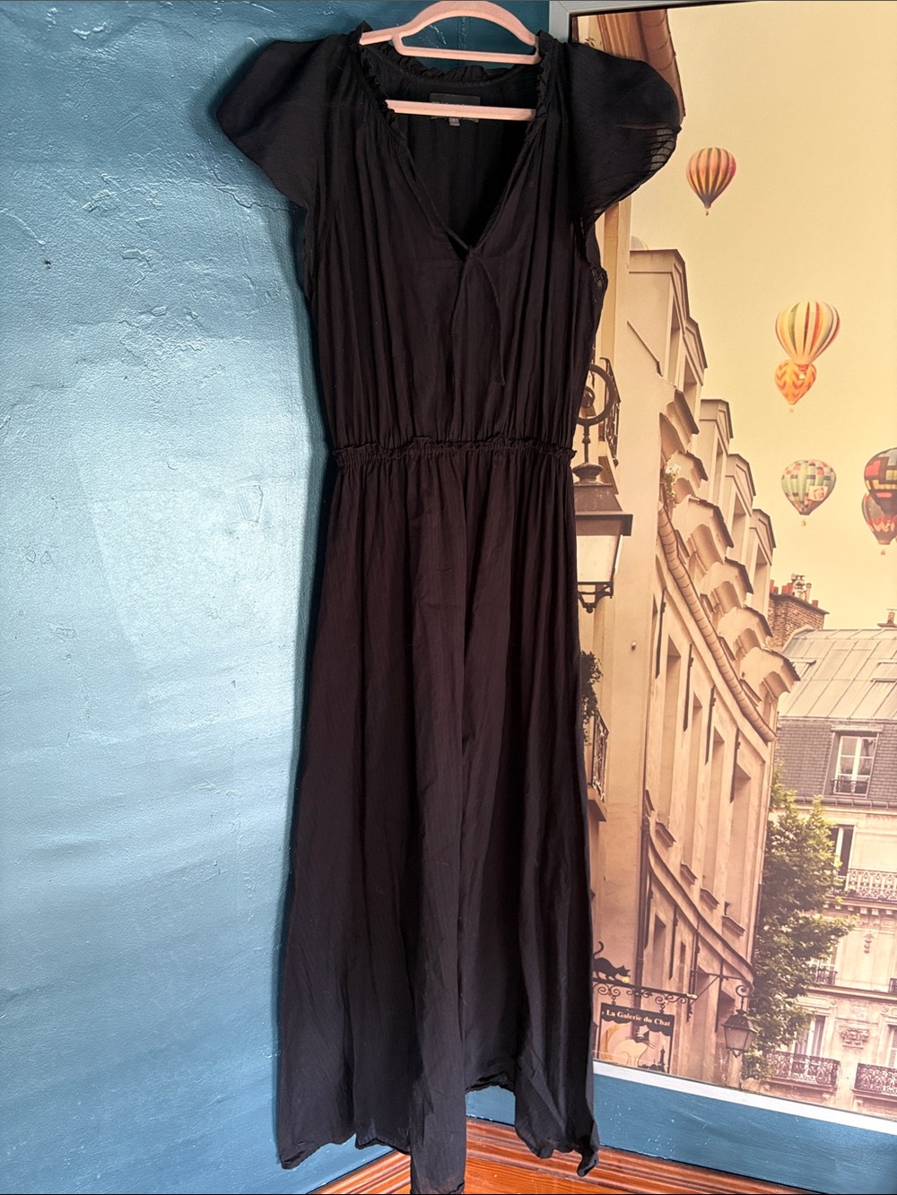 Michael Stars Black Maxi Dress with V-Neck